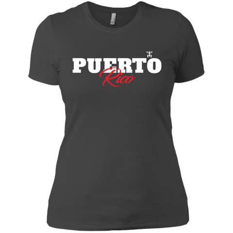 Puerto Rico Script 1 Next Level Ladies' Boyfriend Tee - PR FLAGS UP