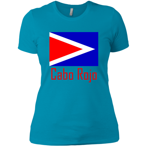 Cabo Rojo Flag NL3900 Next Level Ladies' Boyfriend T-Shirt - PR FLAGS UP