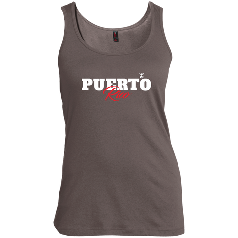 Puerto Rico Script 1 Women's Scoop Neck Tank Top - PR FLAGS UP