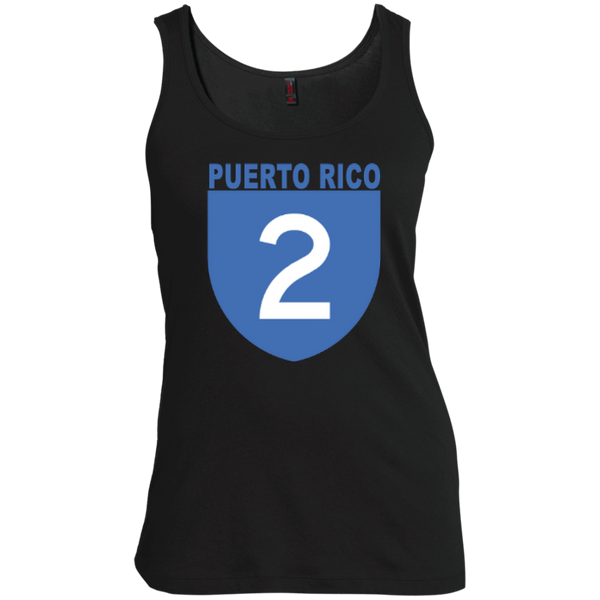 La Numero 2 DM481 District Made Women's Scoop Neck Tank Top - PR FLAGS UP