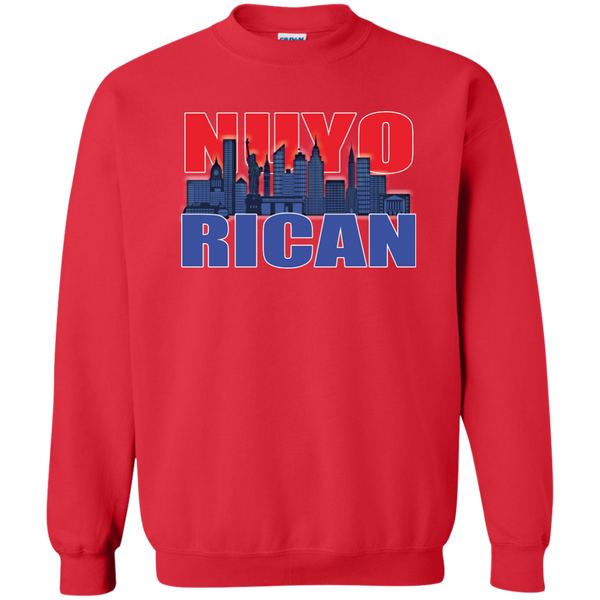 NuyoRican 2 Printed Crewneck Pullover Sweatshirt  8 oz - PR FLAGS UP