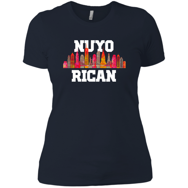 Nuyo Rican 2 NL3900 Next Level Ladies' Boyfriend T-Shirt - PR FLAGS UP