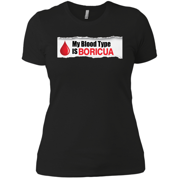 Blood Type Next Level Ladies' Boyfriend Tee - PR FLAGS UP