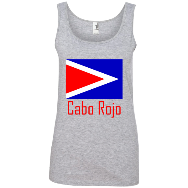 Cabo Rojo Flag 882L Anvil Ladies' 100% Ringspun Cotton Tank Top - PR FLAGS UP