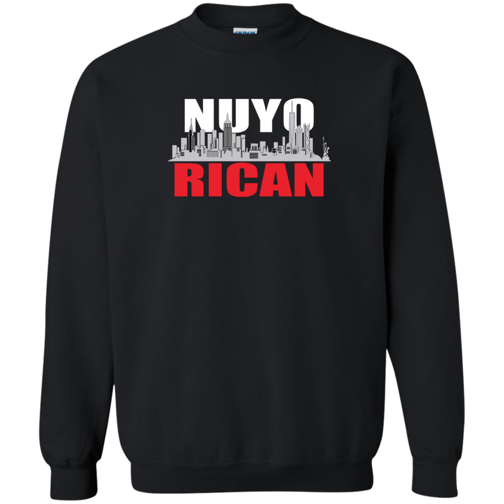 NuyoRican Printed Crewneck Pullover Sweatshirt  8 oz - PR FLAGS UP