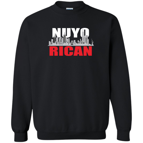 NuyoRican Printed Crewneck Pullover Sweatshirt  8 oz - PR FLAGS UP