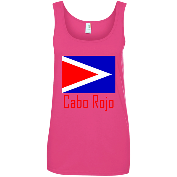 Cabo Rojo Flag 882L Anvil Ladies' 100% Ringspun Cotton Tank Top - PR FLAGS UP