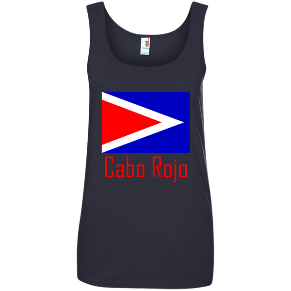 Cabo Rojo Flag 882L Anvil Ladies' 100% Ringspun Cotton Tank Top - PR FLAGS UP