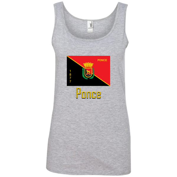 Ponce Flag 882L Anvil Ladies' 100% Ringspun Cotton Tank Top - PR FLAGS UP
