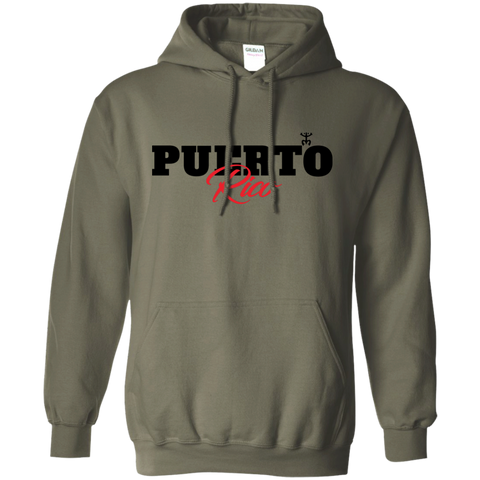 Puerto Rico Black Script 1 Pullover Hoodie 8 oz - PR FLAGS UP