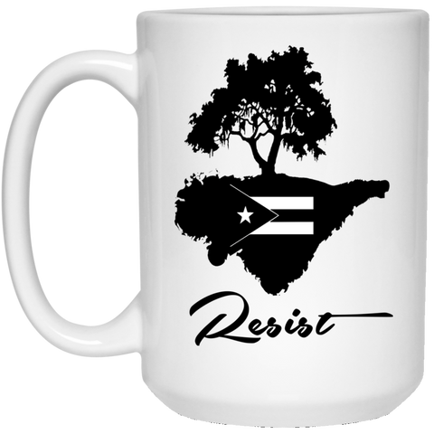 Resist 21504 15 oz. White Mug - PR FLAGS UP