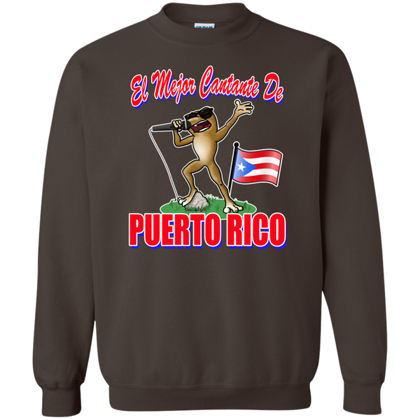 El Mejor Cantante Printed Crewneck Pullover Sweatshirt  8 oz - PR FLAGS UP