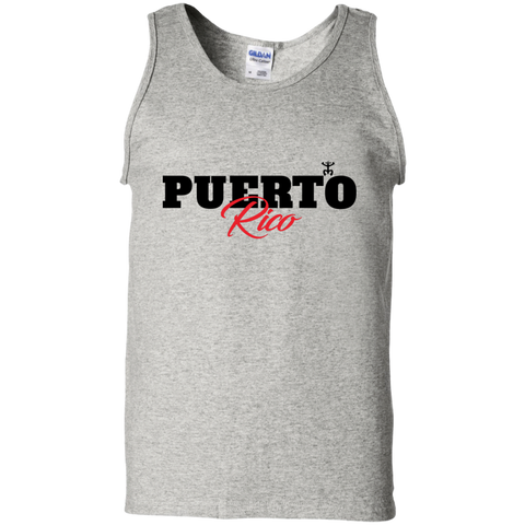 Puerto Rico Black Script 1 100% Cotton Tank Top - PR FLAGS UP