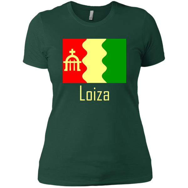 Loiza Flag NL3900 Next Level Ladies' Boyfriend T-Shirt - PR FLAGS UP