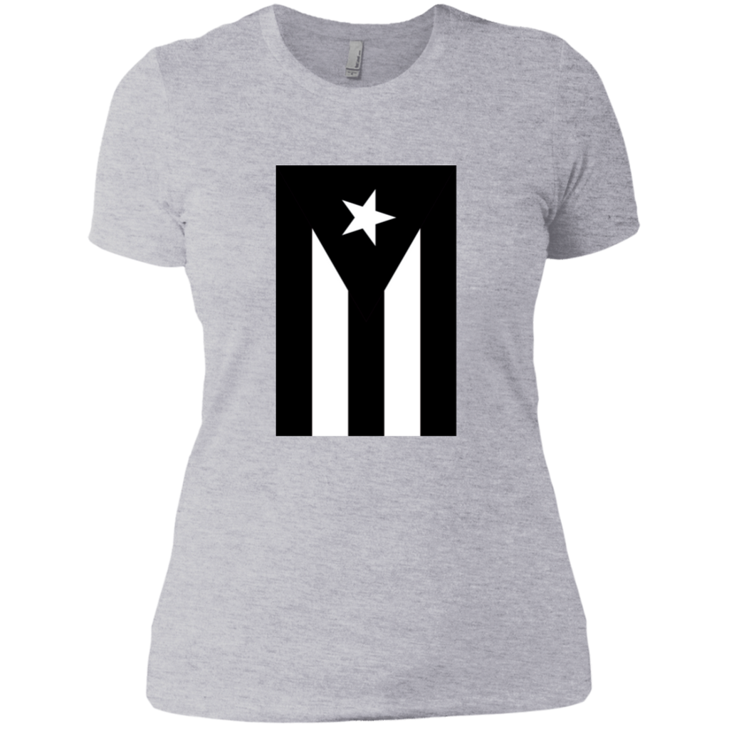 Black Flag of Puerto Rico NL3900 Next Level Ladies' Boyfriend T-Shirt - PR FLAGS UP
