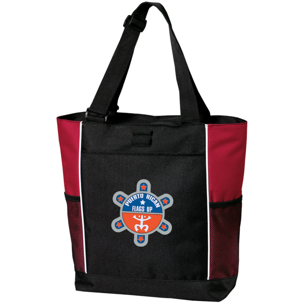 Puerto Rican Flags Up Personalized Colorblock Tote Bag - PR FLAGS UP