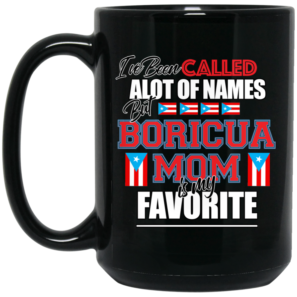 Boricua Mom BM15OZ 15 oz. Black Mug