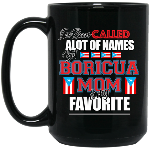 Boricua Mom BM15OZ 15 oz. Black Mug