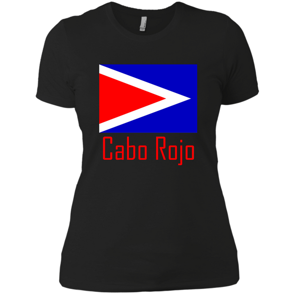 Cabo Rojo Flag NL3900 Next Level Ladies' Boyfriend T-Shirt - PR FLAGS UP