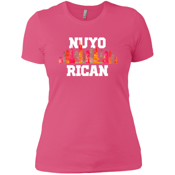 Nuyo Rican 2 NL3900 Next Level Ladies' Boyfriend T-Shirt - PR FLAGS UP