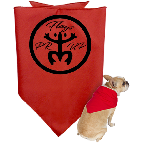 PR Flags Up Circle Logo Doggie Bandana - PR FLAGS UP