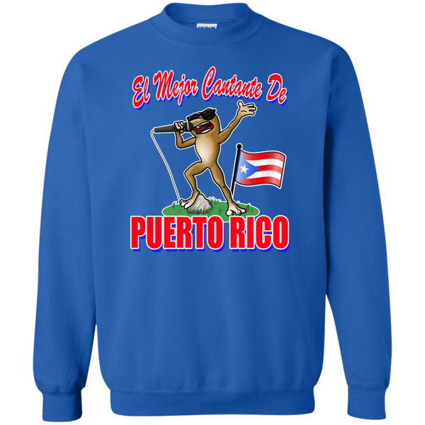 El Mejor Cantante Printed Crewneck Pullover Sweatshirt  8 oz - PR FLAGS UP