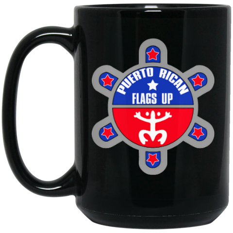 PR Flags Up Logo Black 15 oz. Mug - PR FLAGS UP