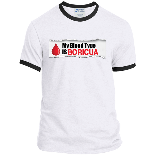 Blood Type Personalized Ringer Tee - PR FLAGS UP