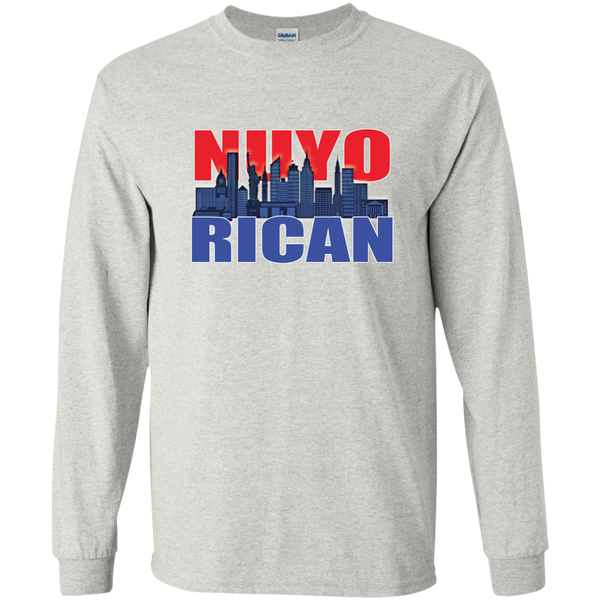 NuyoRican 2 LS Ultra Cotton Tshirt - PR FLAGS UP
