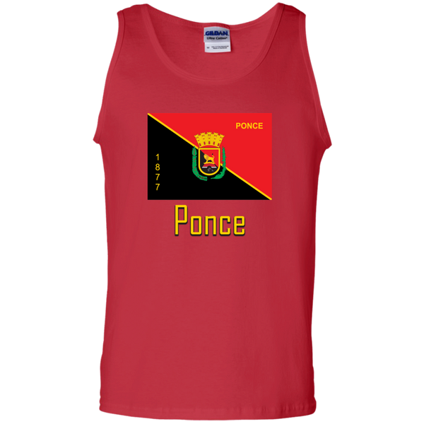 Ponce Flag G220 Gildan 100% Cotton Tank Top - PR FLAGS UP
