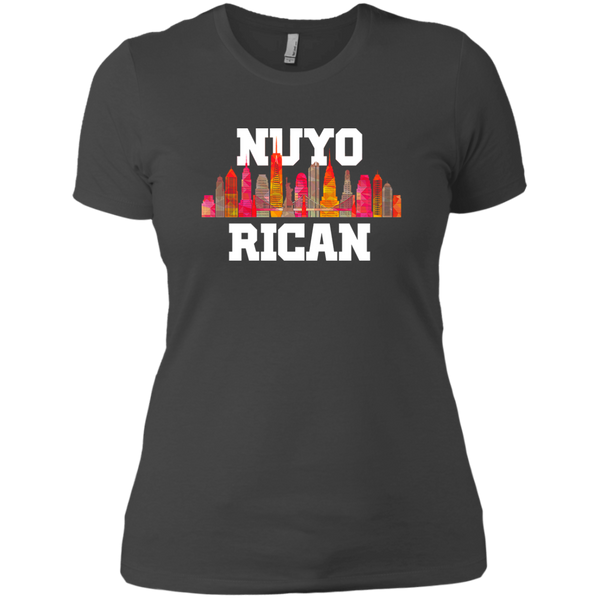 Nuyo Rican 2 NL3900 Next Level Ladies' Boyfriend T-Shirt - PR FLAGS UP