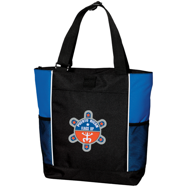 Puerto Rican Flags Up Personalized Colorblock Tote Bag - PR FLAGS UP