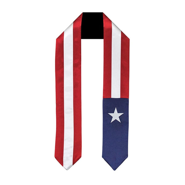 Puerto Rico National Flag Graduation Stole 180*14cm Bachelor Gown Accessory Satin Graduation Sash