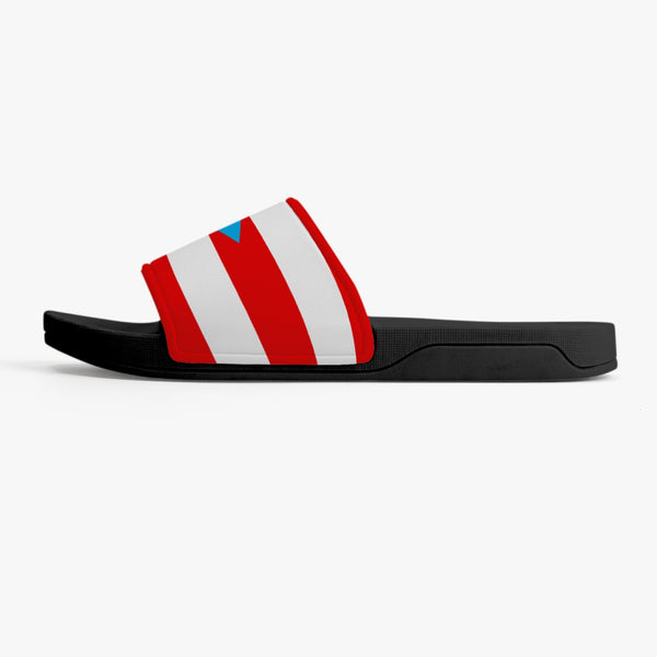 Puerto Rico Light Blue Flag Casual Sandals - Black