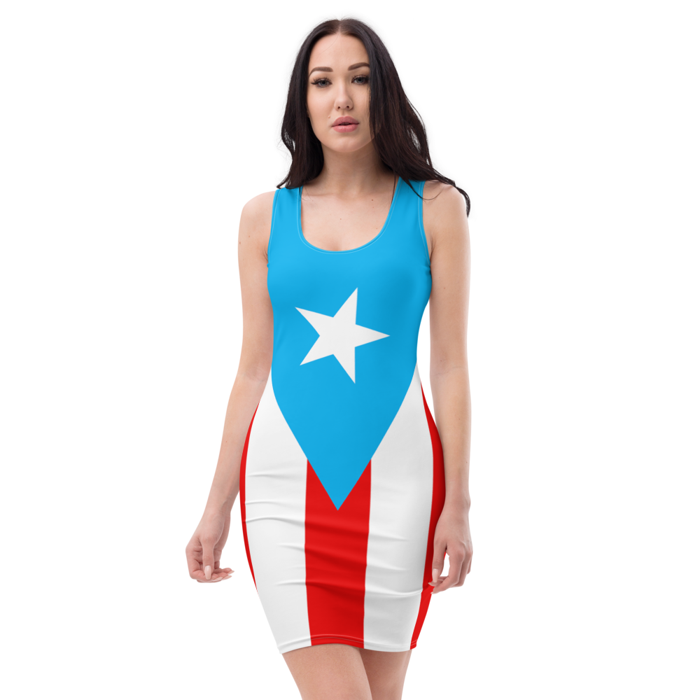 Puerto Rico Light Blue Flag Sublimation Cut & Sew Dress