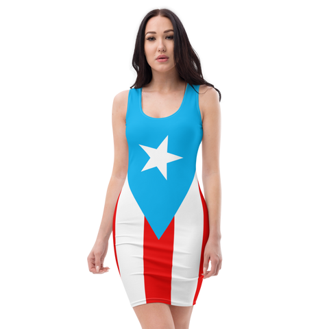 Puerto Rico Light Blue Flag Sublimation Cut & Sew Dress