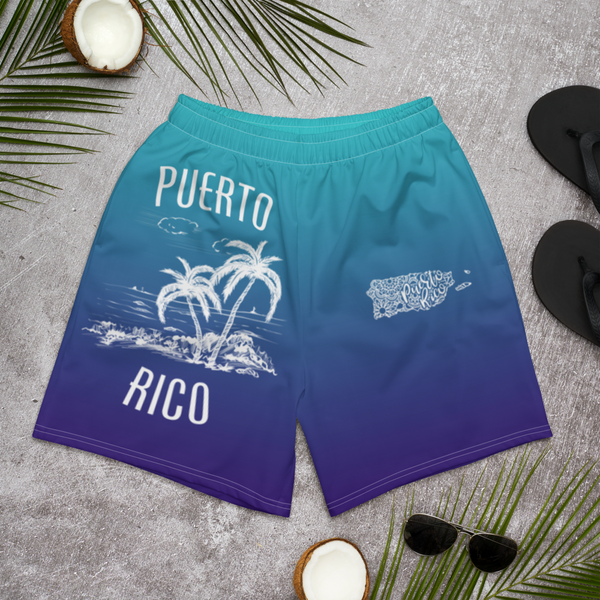 Puerto Rico Dream Men's Athletic Long Shorts