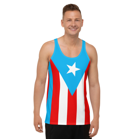 Puerto Rico Light Blue Flag Unisex Tank Top