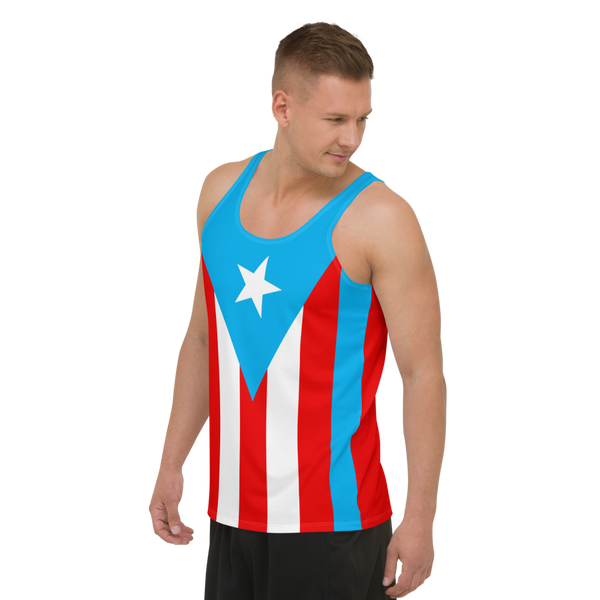Puerto Rico Light Blue Flag Unisex Tank Top