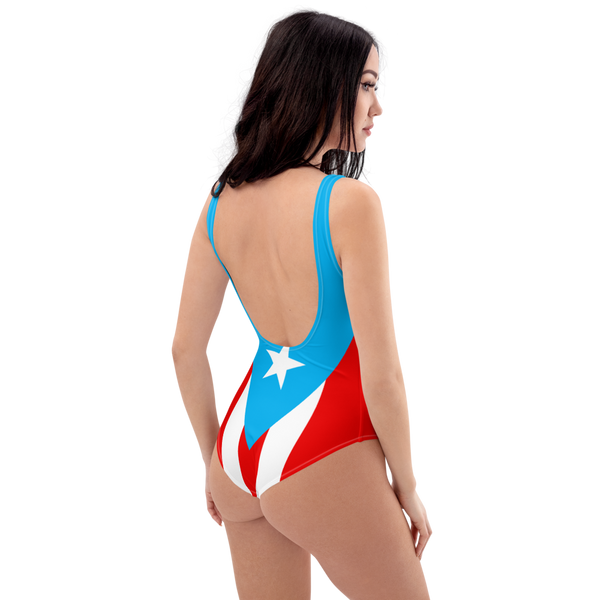 Puerto Rico Light Blue Flag One-Piece Swimsuit