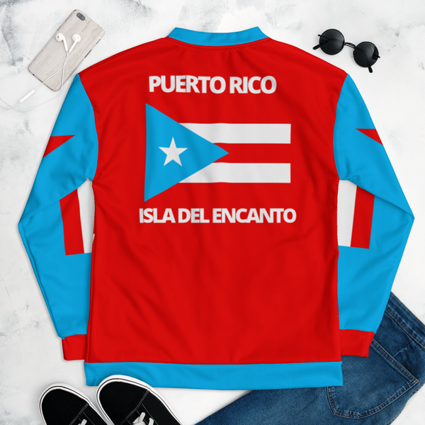 Puerto Rico Light Blue Flag Unisex Bomber Jacket