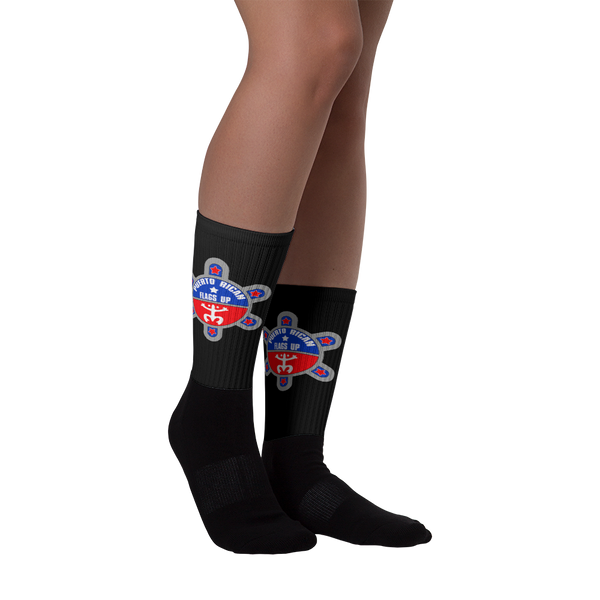 PR Flags Up Logo Black Socks - PR FLAGS UP