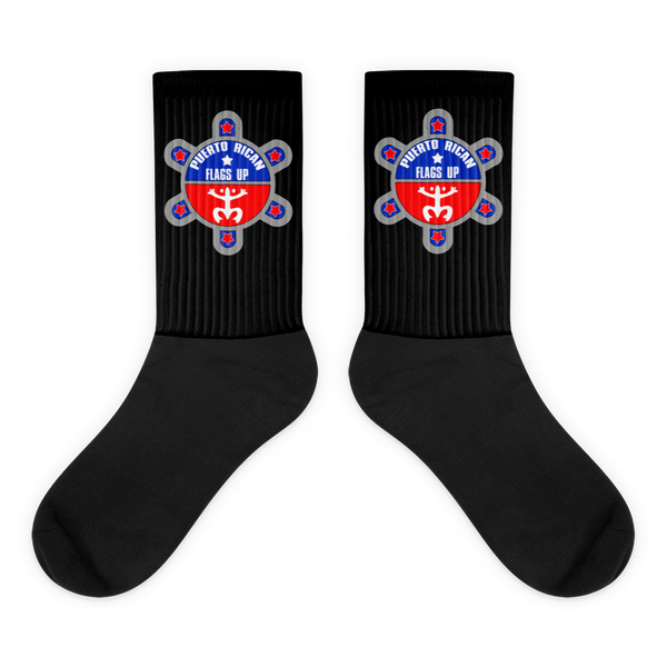 PR Flags Up Logo Black Socks - PR FLAGS UP
