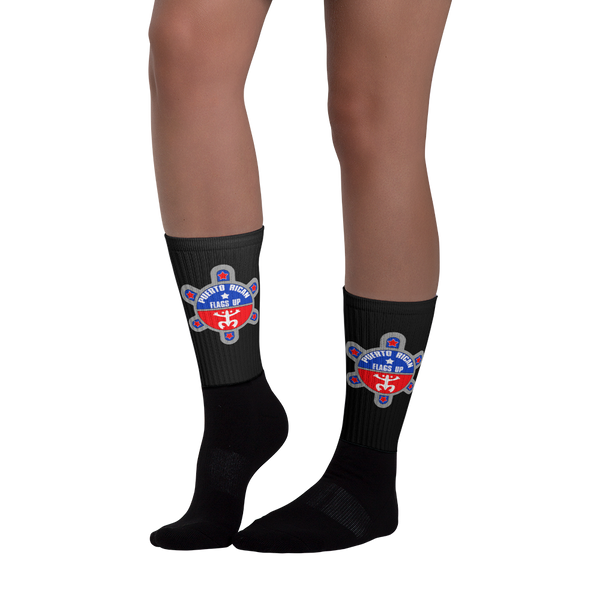 PR Flags Up Logo Black Socks - PR FLAGS UP